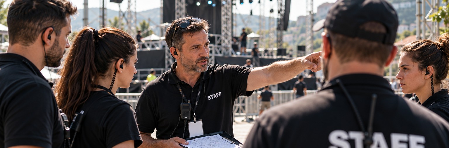 Coordinamento dello staff durante un evento